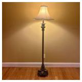 Neo-Classical Style Metal and Marble Floor Lamp wi