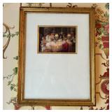 Framed Color Print Depicting a Belle Epoque Dinner
