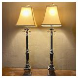 A Pair of Neoclassical Style Buffet Table Lamps wi