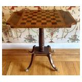 Federal Style Mahogany Pedestal Game Table with In