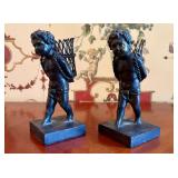 A Pair of Patinated Cast Metal Neoclassical Putti