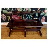 Tiered Dark Stained Wood Step Stool