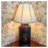 Large Toleware Tea Canister Form Table Lamp with H