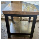 Contemporary Square End Table with Marble Tile Top