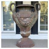 Monumental Neoclassical Cast Iron Garden Urn with