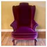 Hickory Chair Queen Anne Style Extra Tall Back Vel