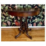 Victorian Renaissance Revival Mahogany Pedestal Ta
