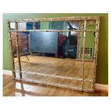 Large Hollywood Regency Faux Bamboo Silvered Wall