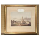 Henry Salt, Pagoda at Tanjore, Hand-Colored Aquati