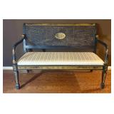 Painted Sheraton Revival Style Settee with Radial