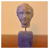 Classical Style Cast Female Head Sculpture on Plin