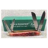 Hen & Rooster Red & Brown 4 Blade