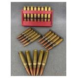 25 Rds 7.62x51 Ammo, Some on Stripper Clips