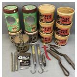 Vintage Fishing Bait Containers & More