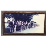 Mule & Wagon Team Framed Print 12" X 21"