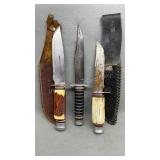 3 Fixed Blade Knives