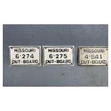 3 Missouri Out-Board Plates