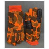Saranac Orange Camo Gloves, Large