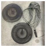 2 Collapsible Fish Baskets & Small Dip Net
