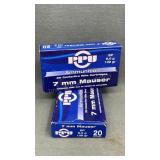 PPU 7mm Mauser Ammo, 139 Grain, 20 per box