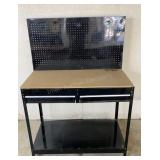 Metal Peg Board Work Bench, 42in Top Metal Peg Board Work Bench, 42in Top