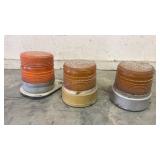 3 Orange Beacon Lights, Untested 3 Orange Beacon Lights, Untested