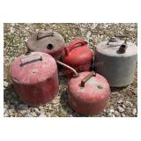 Group Of Old Fuel Cans Group Of Old Fuel Cans