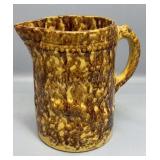 Spongeware 8in Pitcher w/ Peacock - Small Chips
