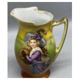 Nice 4in Royal Bayreuth Pitcher - Lady Portrait