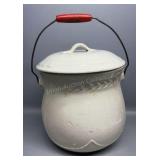 Lidded Chamber Pot With Bail 12in Tall