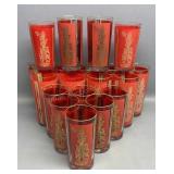 Culver Thai Drinking Glasses 18 Total 3 Sizes