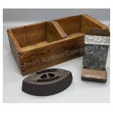 Galvanized Match Safe, Wooden Decor Box and Sad