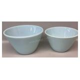 2 Fire King Blue Delphite Mixing Bowls
