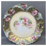 RSP Gold Beaded Floral Shallow Bowl 10in