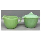 Fire King Jadeite Creamer & Sugar