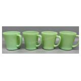 4 Fire King Jadeite Coffee Mugs