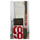 Guys Peg Board,  Gas Price Tin Signs, Etc