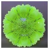 Vaseline Opalescent 8in Dish
