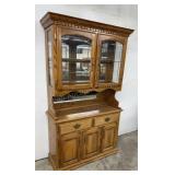 2PC Oak Hutch 47x17x82in