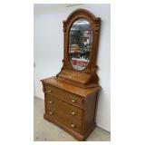 Lexington Oak Dresser With Mirror 38x19x77in