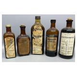 5 Pharmaceutical Bottles All With Original