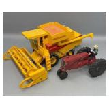 New Holland Toy Combine and Cast Aluminum Tractor