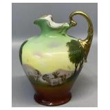 Royal Bayreuth Miniature Pitcher w/ Goats 4in