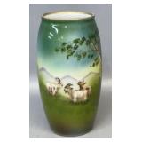Royal Bayreuth Miniature  Vase w/ Goats 4in