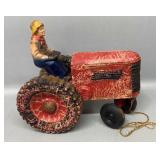 Unusual Fiber Toy Tractor- Like the Old Fiber