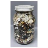 Large Gallon Jar of Buttons