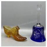 Cobalt Cut To Clear Bell & Fenton Shoe