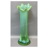 11in Green Opalescent Vase