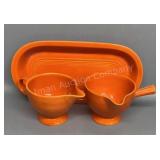 Homer Laughlin Bread Tray, 2 Creamers, one is