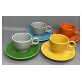 4 Fiesta Cups and Saucers